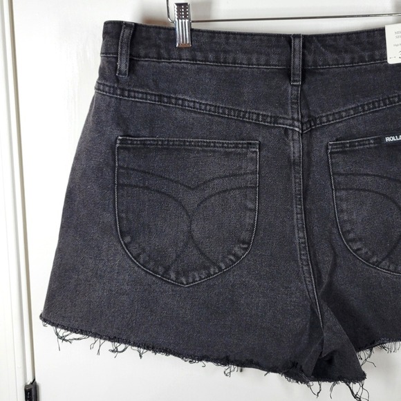 Rolla's Mirage High Rise Denim Shorts Stone Black Size 32 Free People - Picture 9 of 10